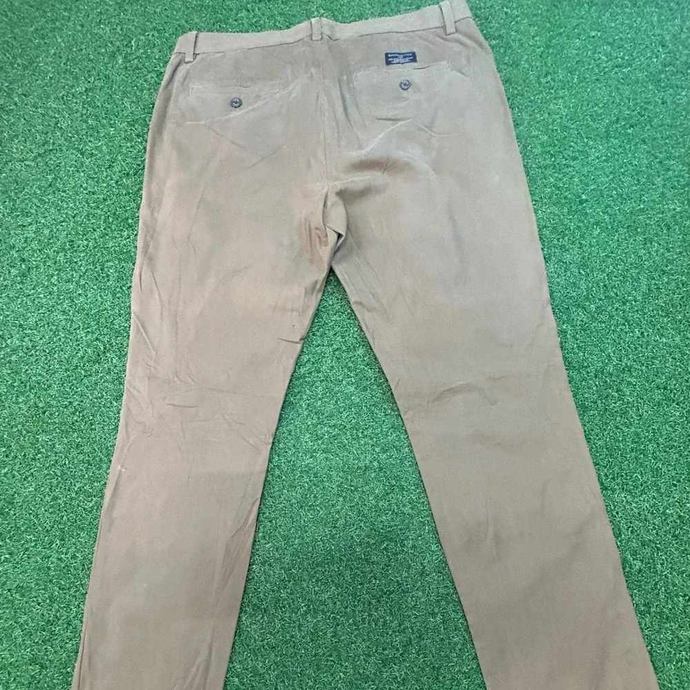 Banana Republic Fulton Chino Pants Mens 34x32 Khaki Brown Slim Fit Cotton Chinos